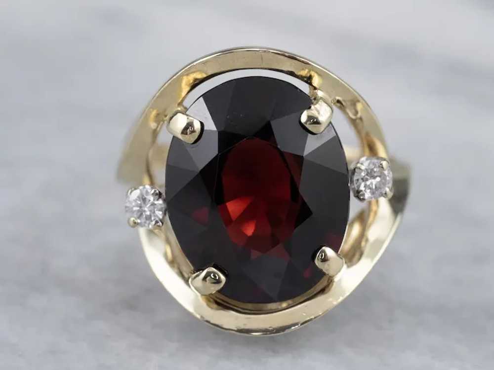 Vintage Garnet and Diamond Ring - image 2