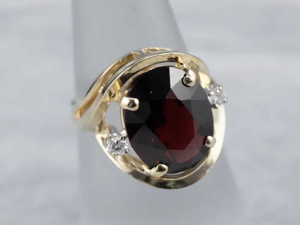 Vintage Garnet and Diamond Ring - image 9