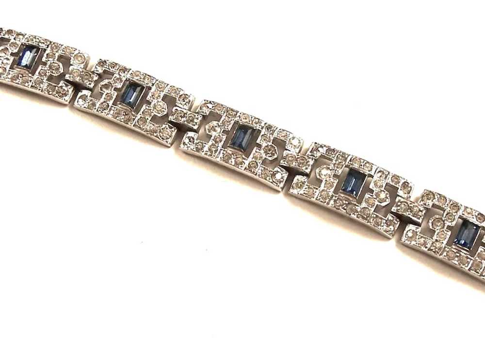 KTF TRIFARI Art Deco Simulated Sapphire and Pavé … - image 3