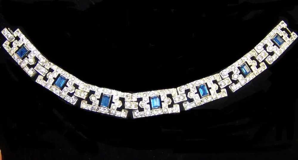 KTF TRIFARI Art Deco Simulated Sapphire and Pavé … - image 4