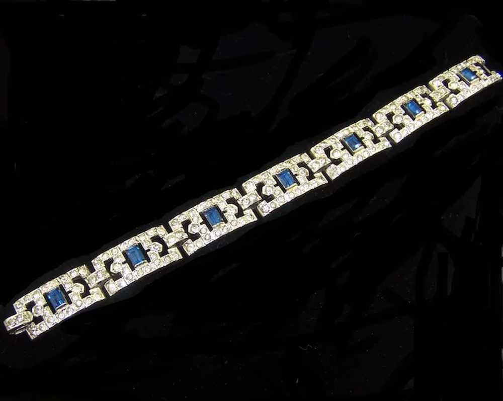 KTF TRIFARI Art Deco Simulated Sapphire and Pavé … - image 5