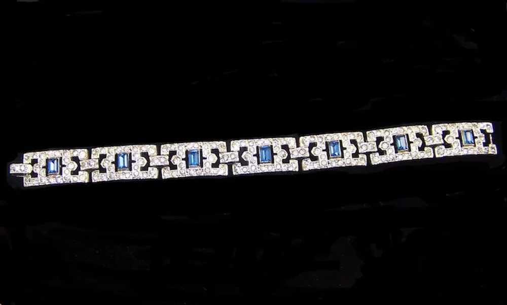 KTF TRIFARI Art Deco Simulated Sapphire and Pavé … - image 6