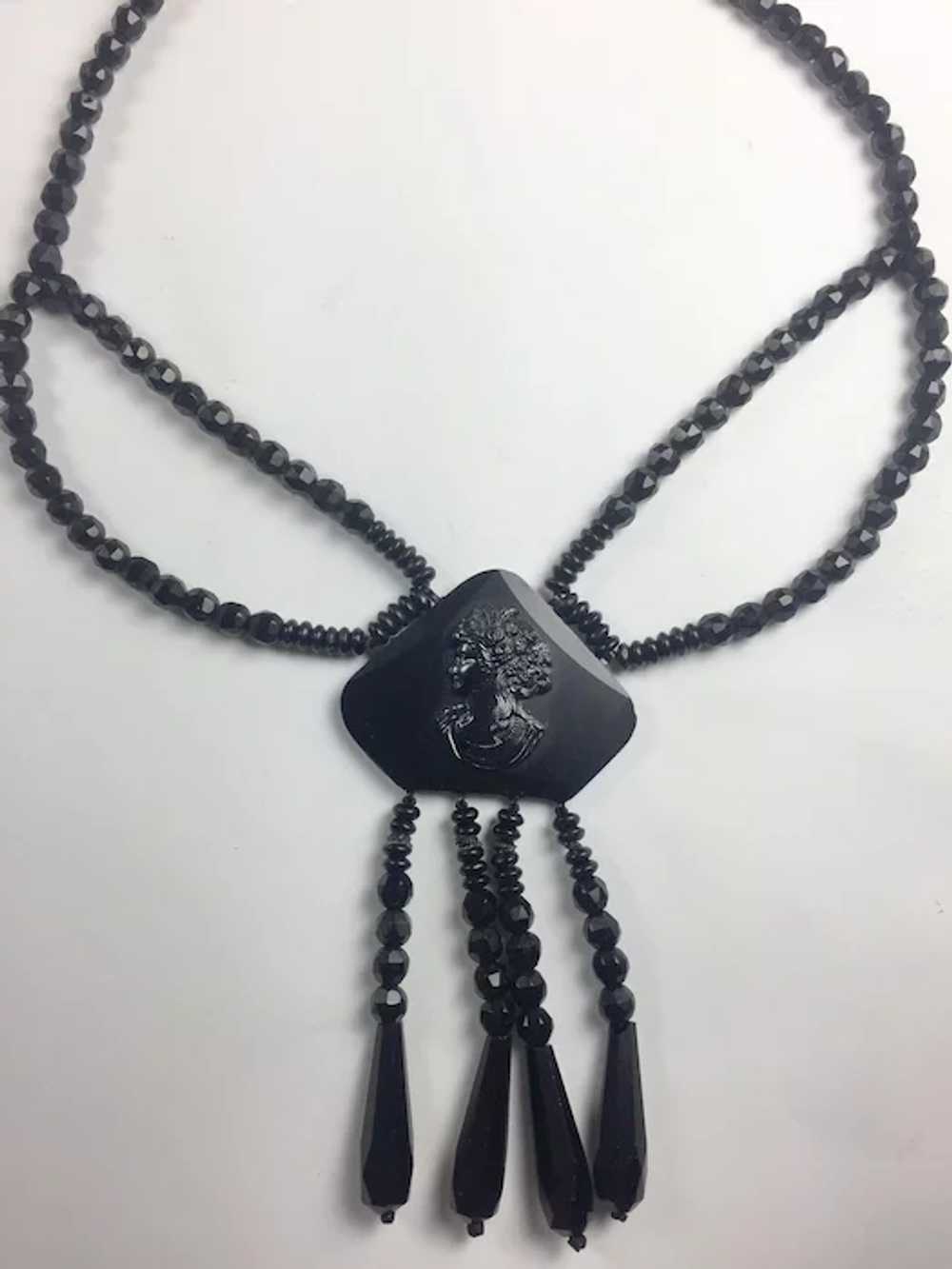 Antique Victorian Mourning French Jet Necklace - image 2