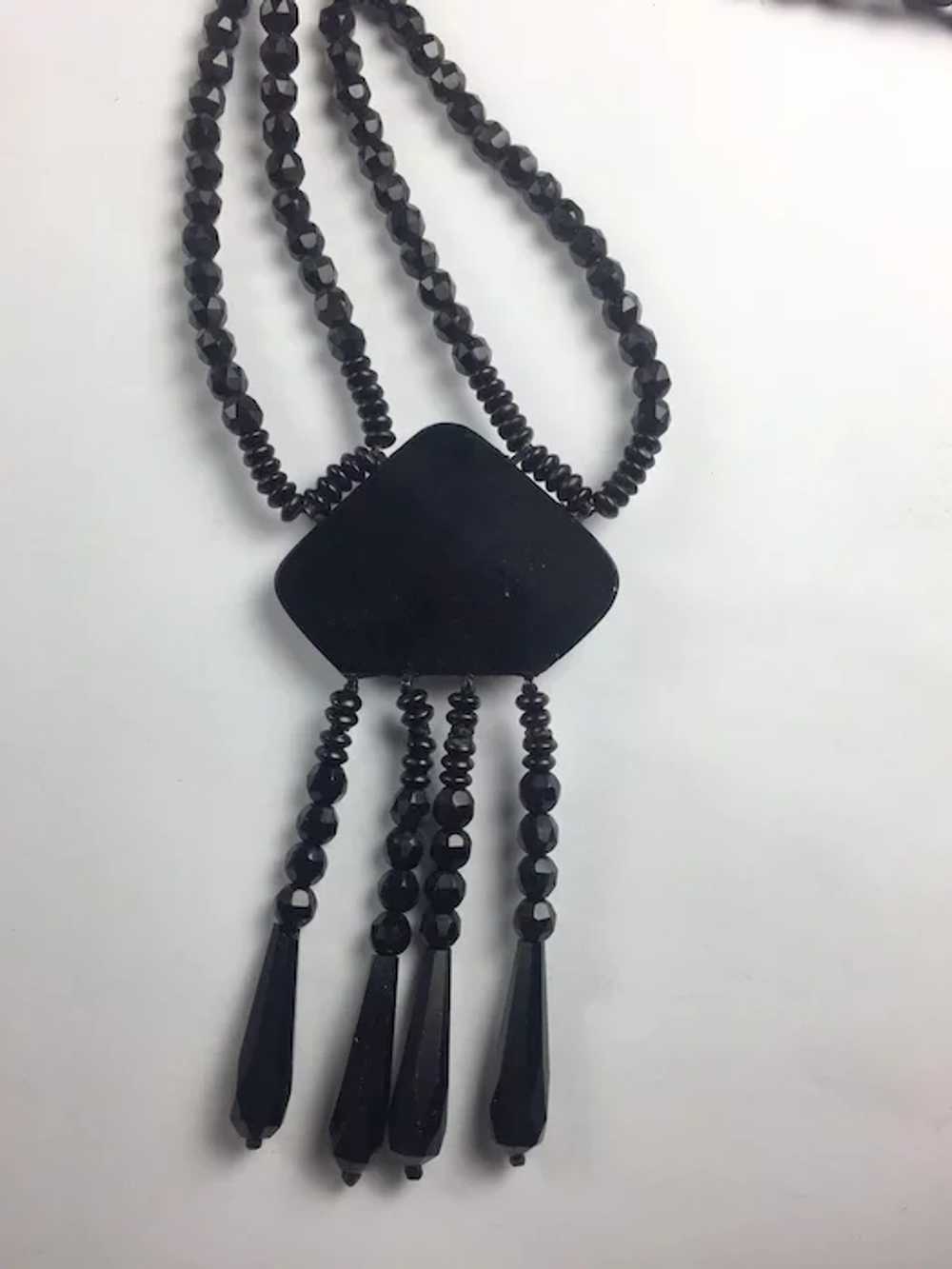 Antique Victorian Mourning French Jet Necklace - image 4