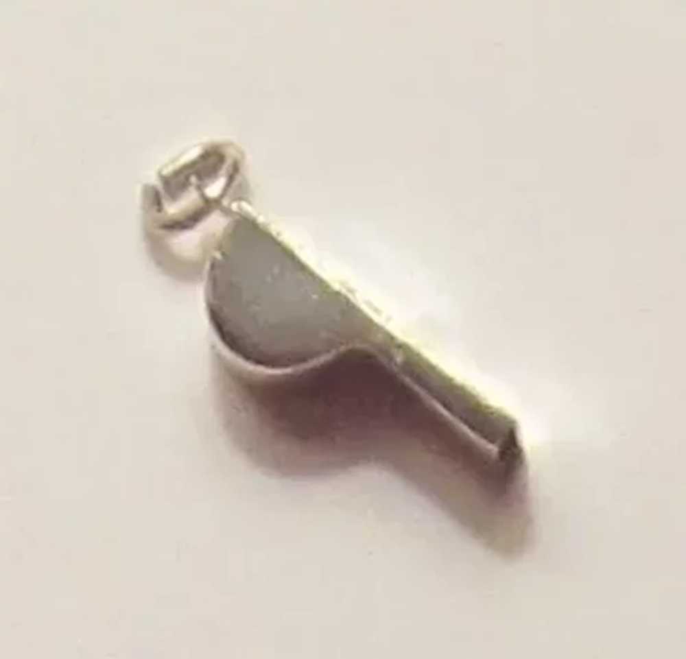 Vintage Sterling Silver Whistle Charm - Wells - image 4