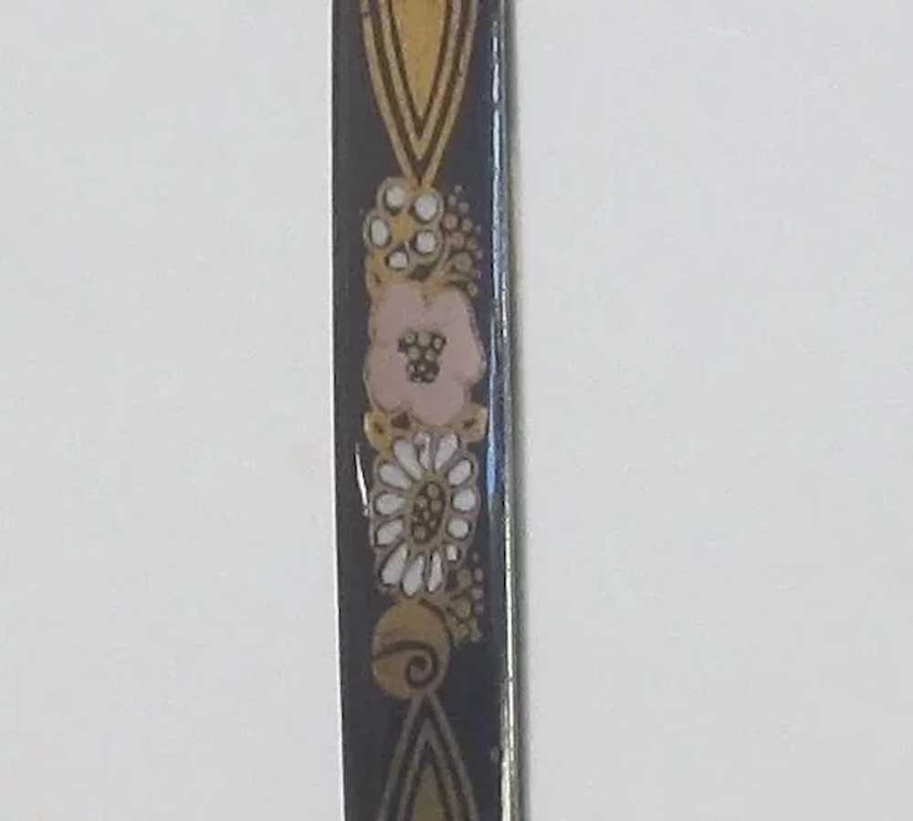 Hand Painted Bangle Bracelet, Flowers - image 8