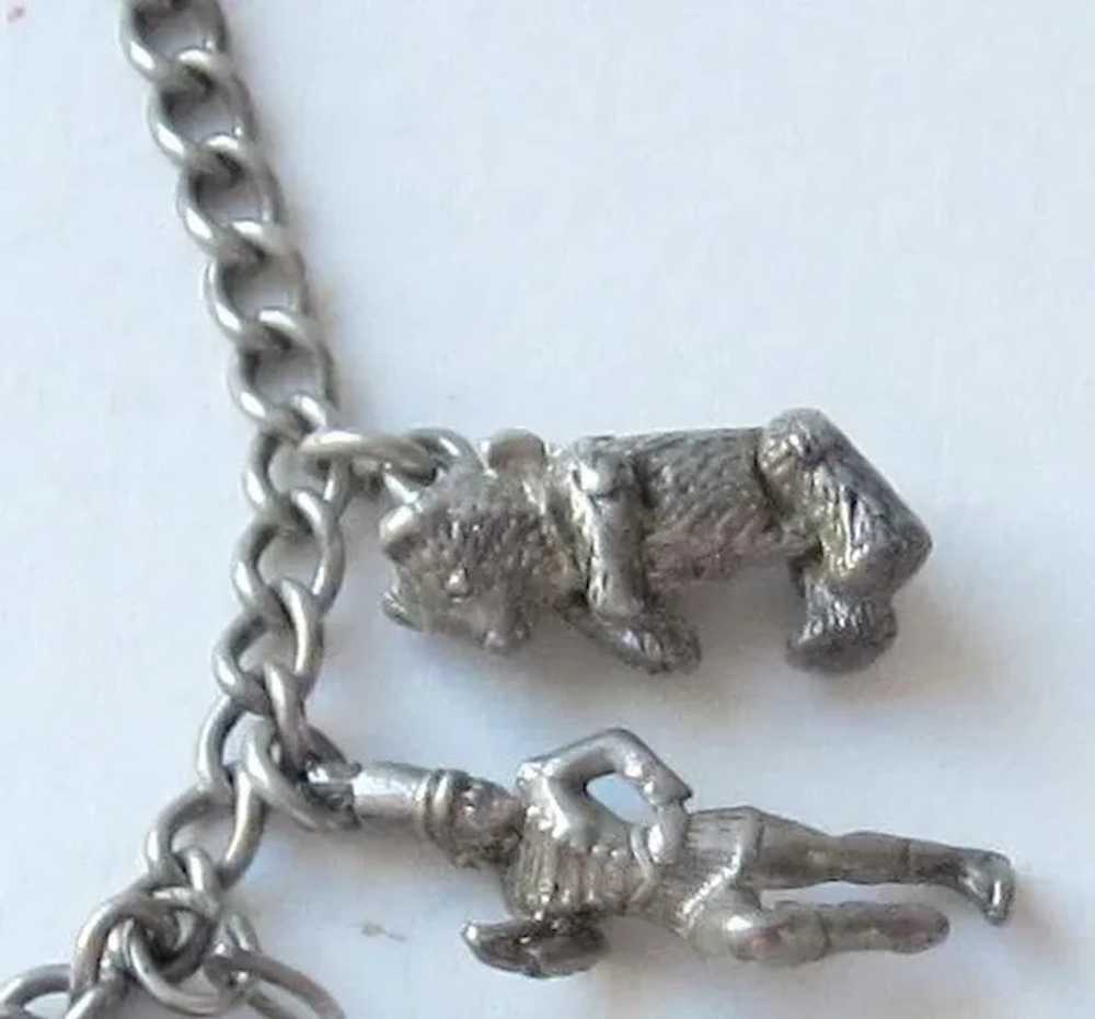 Ten sterling Silver Charms on Sterling Bracelet - image 5