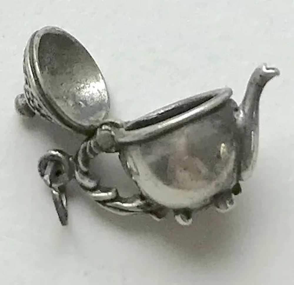 Sterling Silver Tea Pot Charm - Beau - image 3