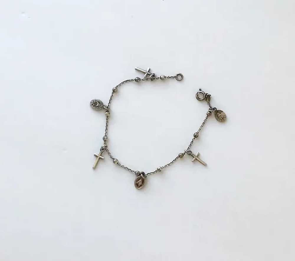 Sterling Silver cross and Medal Bracelet - image 5