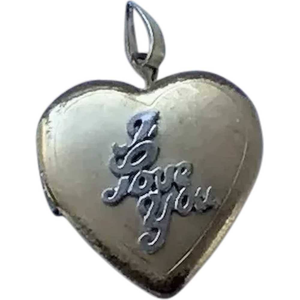 14 K G F Heart Locket "I love You" - image 1