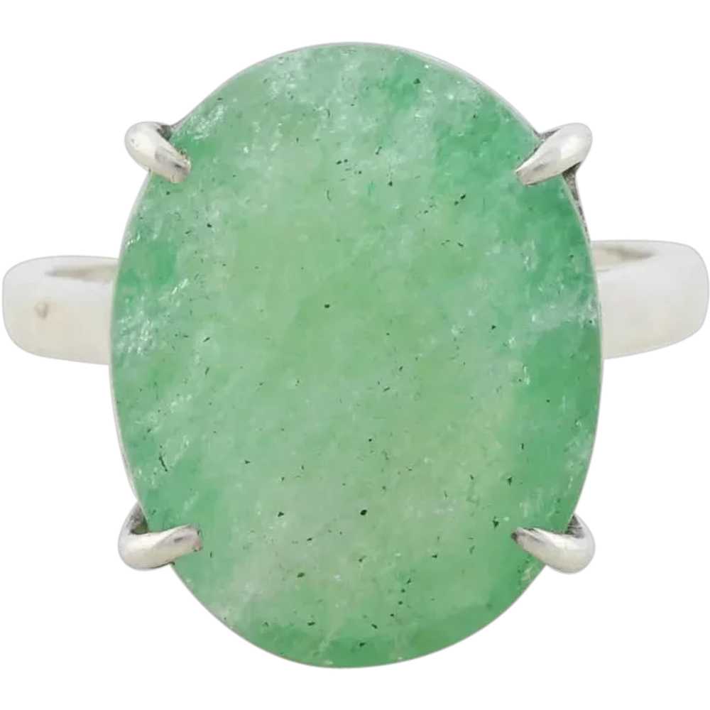 Sterling Silver Aventurine Ring size 9 1/2 - image 1
