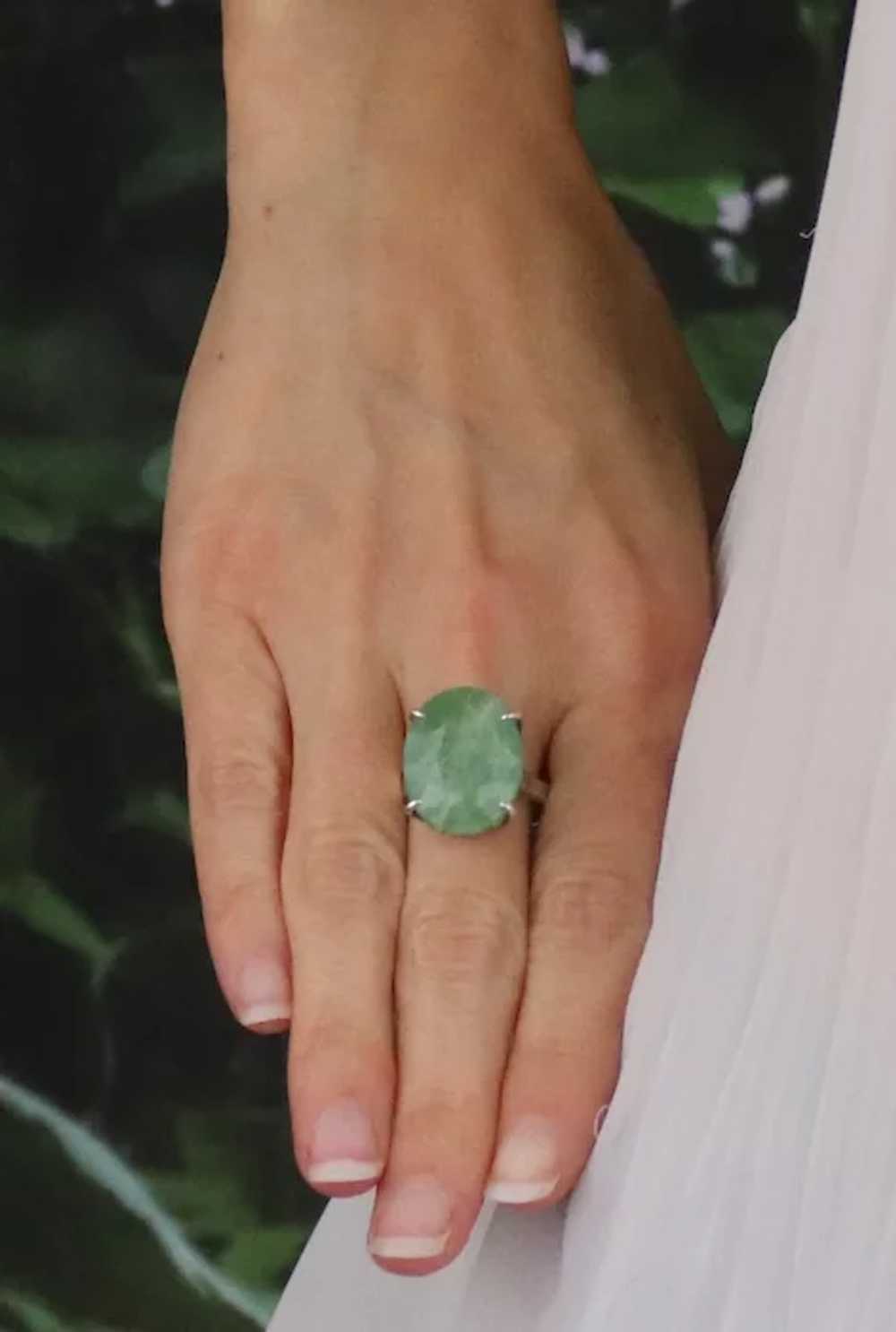 Sterling Silver Aventurine Ring size 9 1/2 - image 2