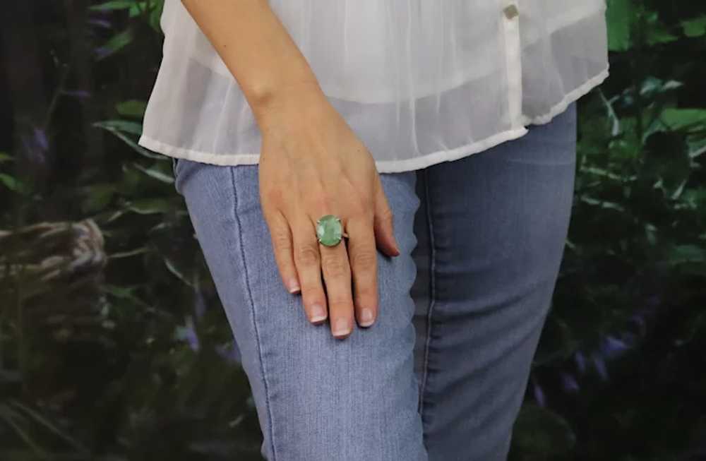Sterling Silver Aventurine Ring size 9 1/2 - image 3