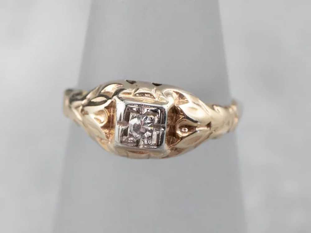 Vintage 1940s Diamond Solitaire Ring - image 10