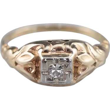 Vintage 1940s Diamond Solitaire Ring - image 1