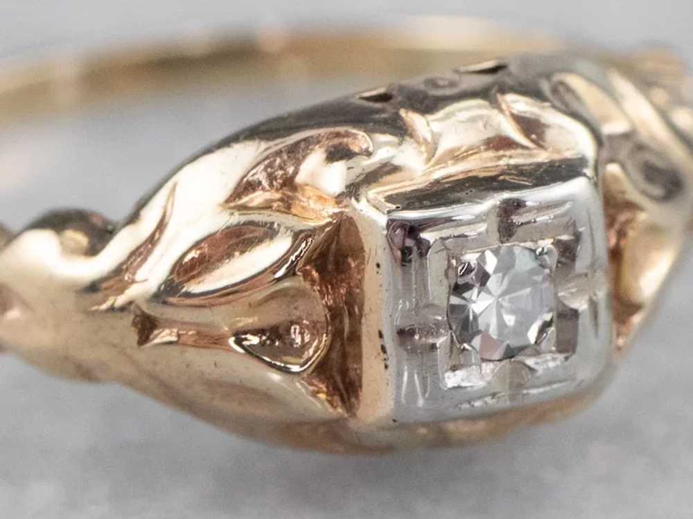 Vintage 1940s Diamond Solitaire Ring - image 4