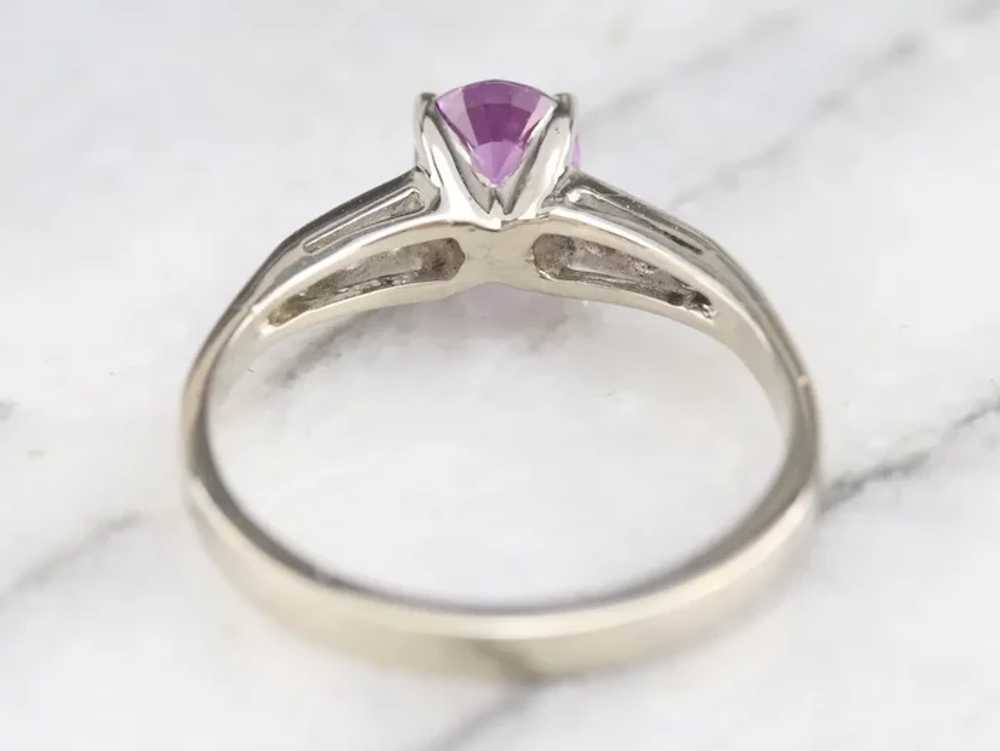 Upcycled Retro Pink Sapphire and Diamond Ring - image 5