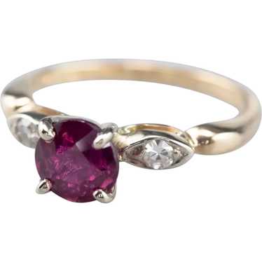 Pink Sapphire and Diamond Two Tone 14 Karat Gold … - image 1