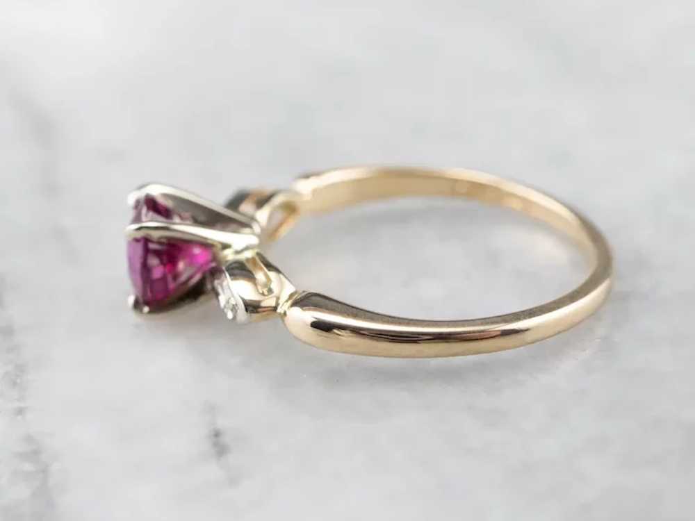 Pink Sapphire and Diamond Two Tone 14 Karat Gold … - image 4