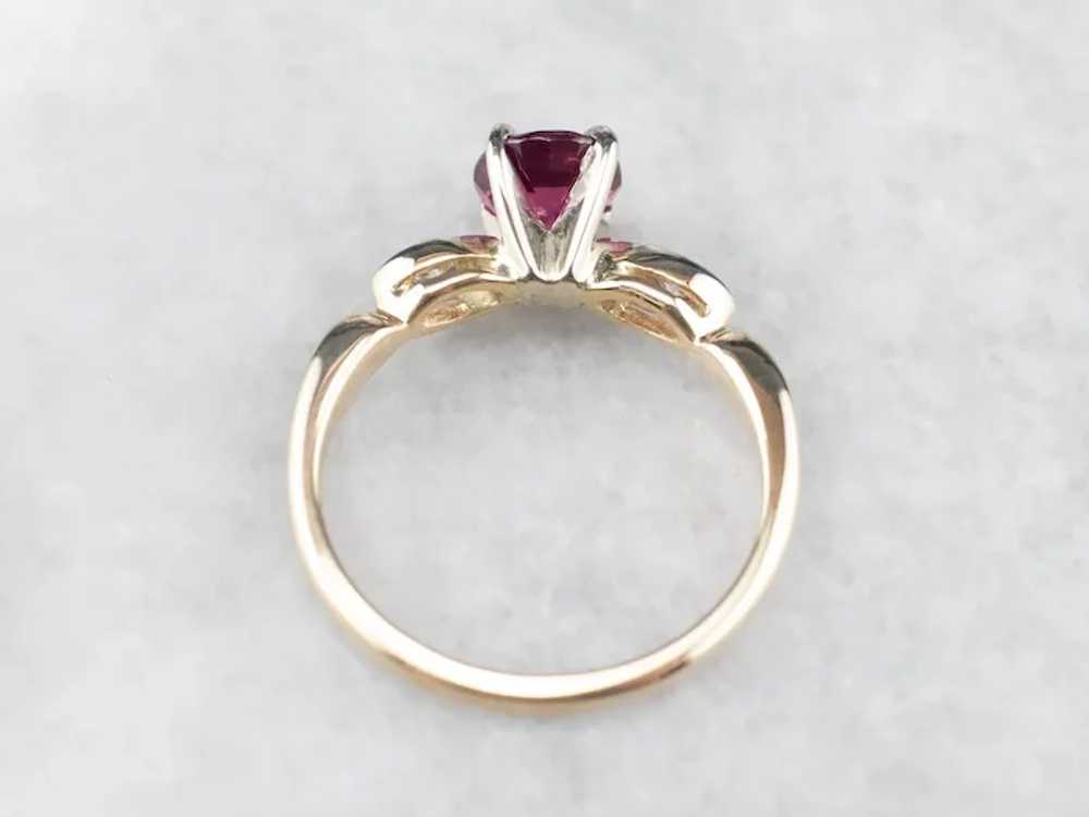 Pink Sapphire and Diamond Two Tone 14 Karat Gold … - image 5