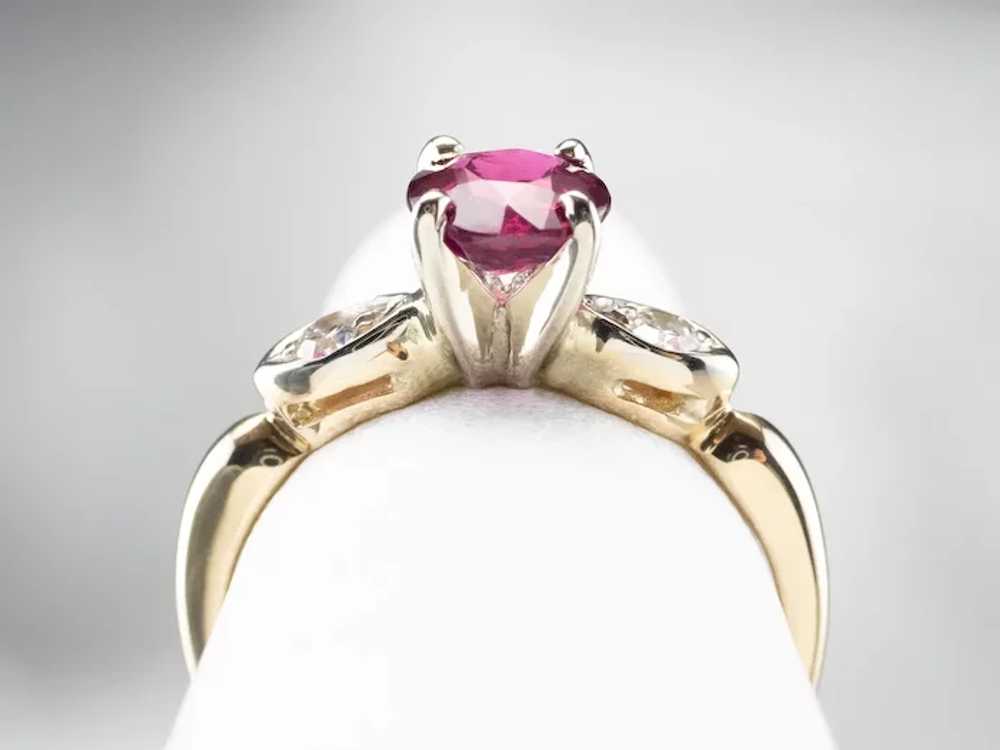 Pink Sapphire and Diamond Two Tone 14 Karat Gold … - image 7