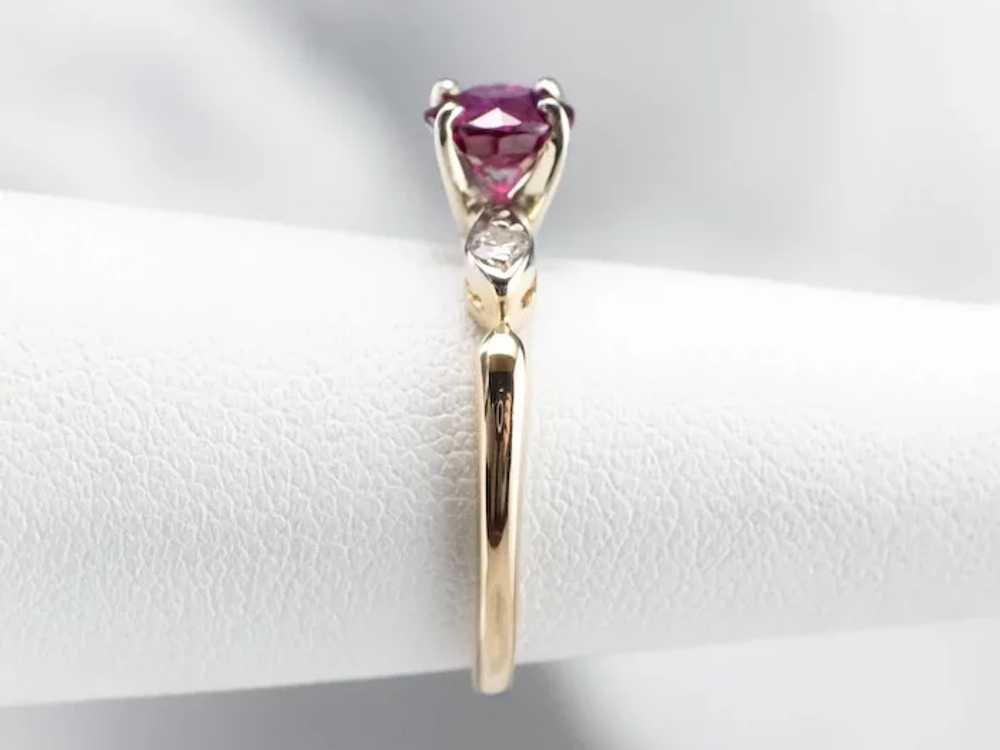 Pink Sapphire and Diamond Two Tone 14 Karat Gold … - image 8
