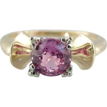 Sweet Pink Sapphire Bow Ring - image 1