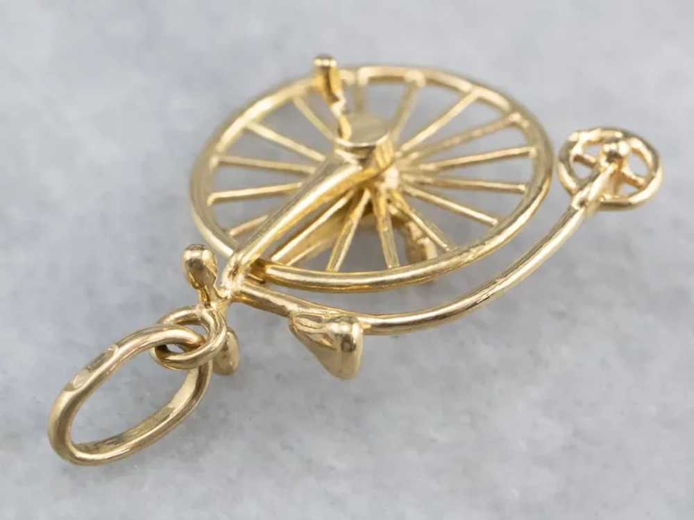 18K Penny-farthing Moving Charm - image 4