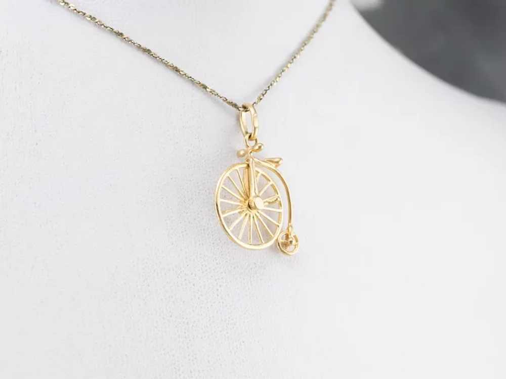 18K Penny-farthing Moving Charm - image 9