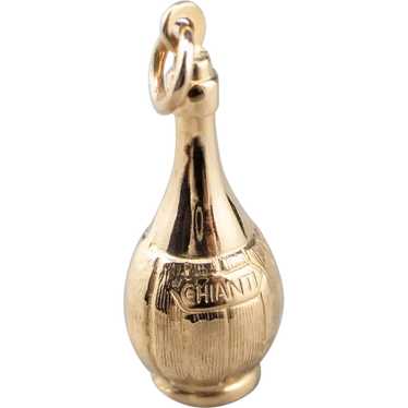 18 Karat Gold Italian Chianti Bottle Charm