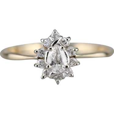 Sweet Pear Cut Diamond Halo Ring