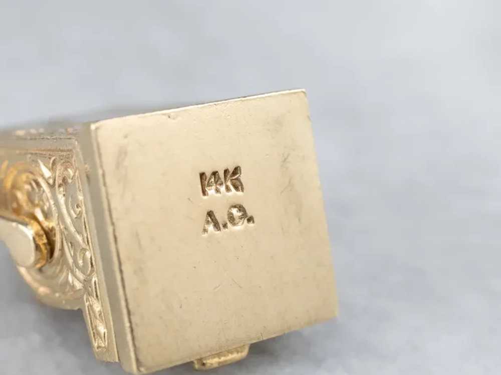 Vintage 14 Karat Gold Cash Register Charm - image 6