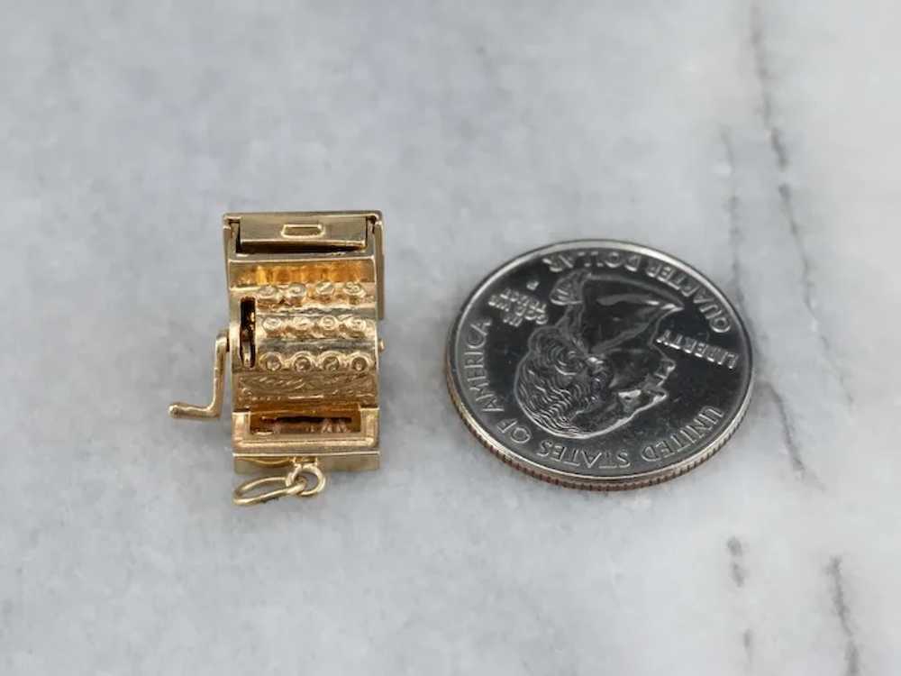 Vintage 14 Karat Gold Cash Register Charm - image 7