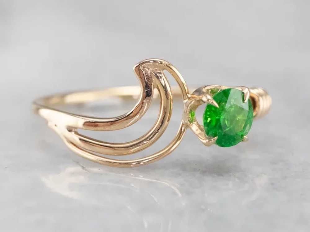 Modernist Green Garnet Ring - image 2