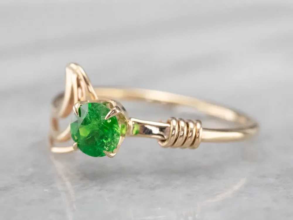 Modernist Green Garnet Ring - image 3