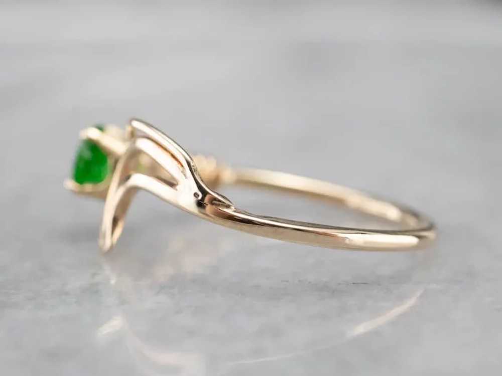 Modernist Green Garnet Ring - image 4