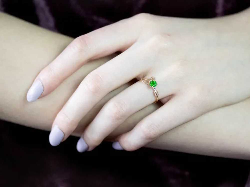 Modernist Green Garnet Ring - image 9