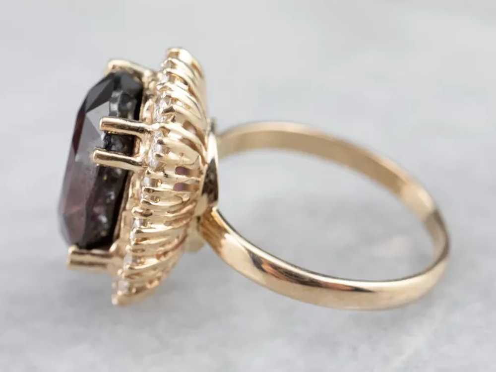 Rhodolite Garnet and Diamond Halo Ring - image 6