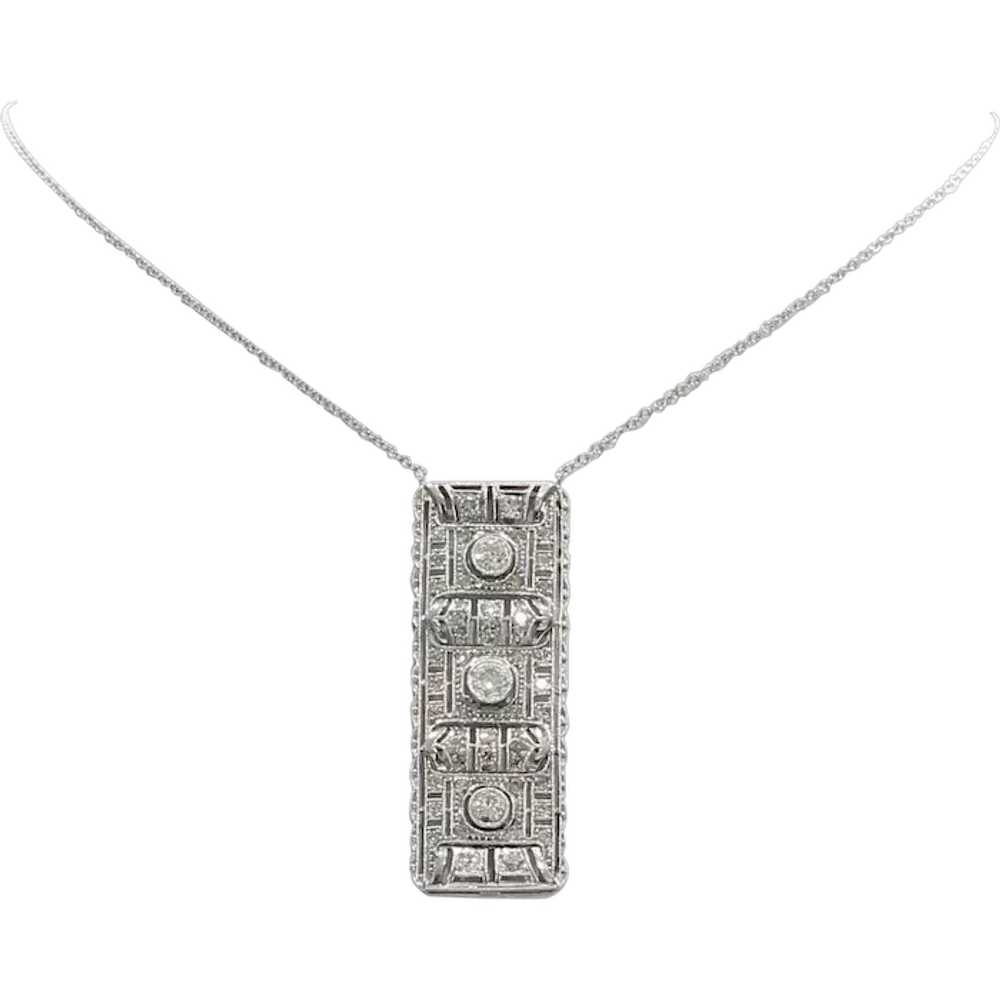 Lady's Circa 1920 Art Deco Platinum Diamond Neckl… - image 1