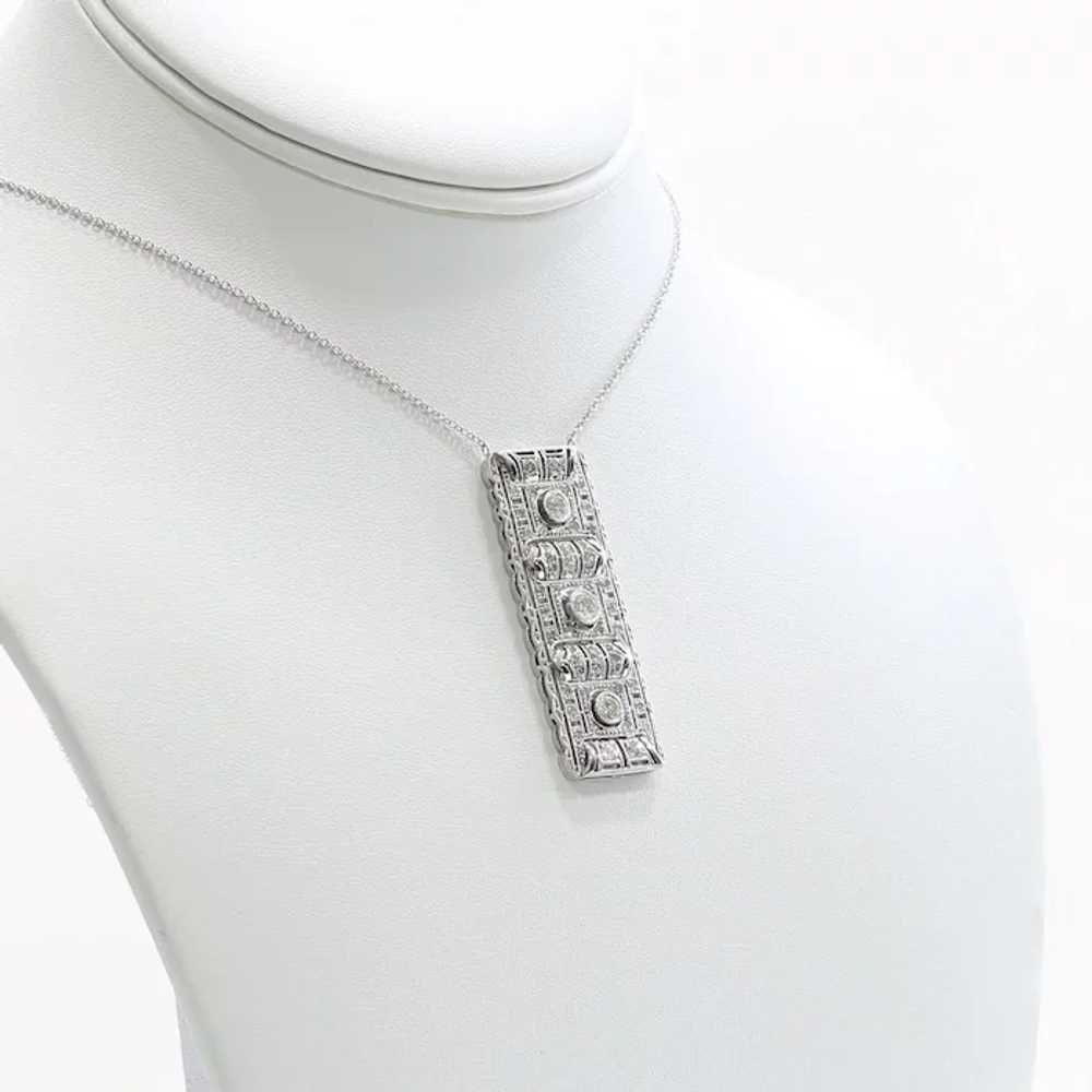 Lady's Circa 1920 Art Deco Platinum Diamond Neckl… - image 3