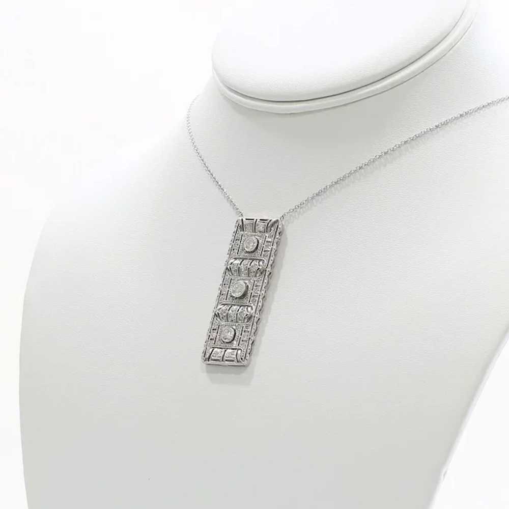 Lady's Circa 1920 Art Deco Platinum Diamond Neckl… - image 4