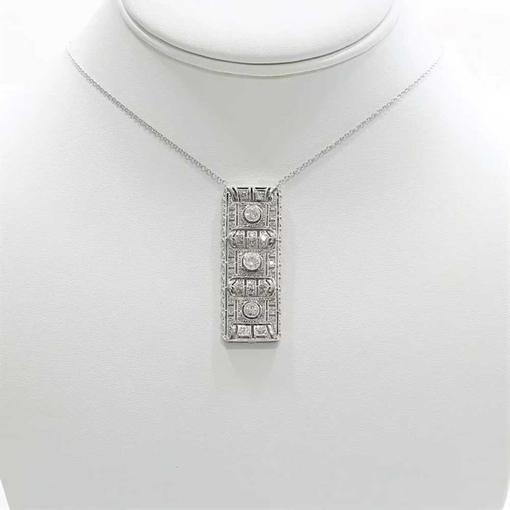 Lady's Circa 1920 Art Deco Platinum Diamond Neckl… - image 5