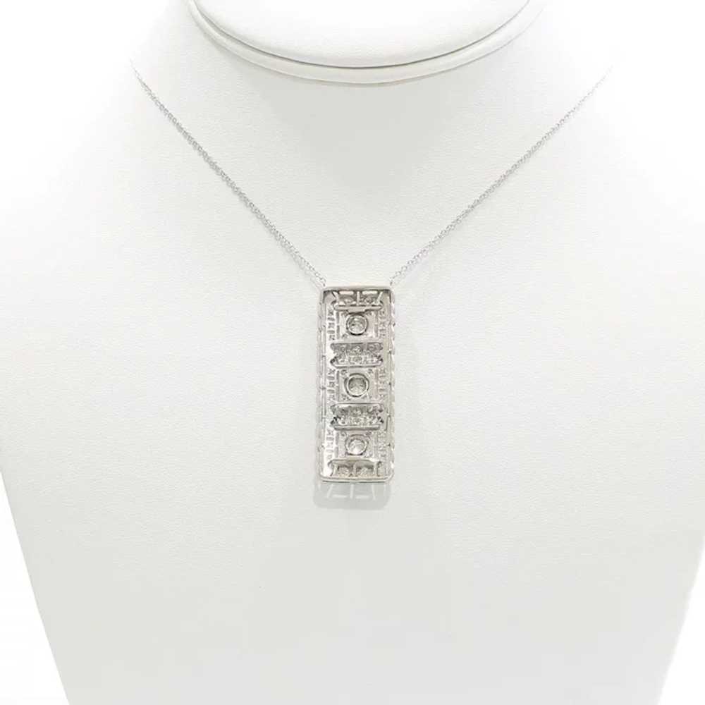 Lady's Circa 1920 Art Deco Platinum Diamond Neckl… - image 6