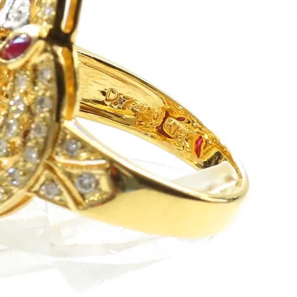 Lady's Custom Vintage 18K Ruby & Diamond Ring - image 7