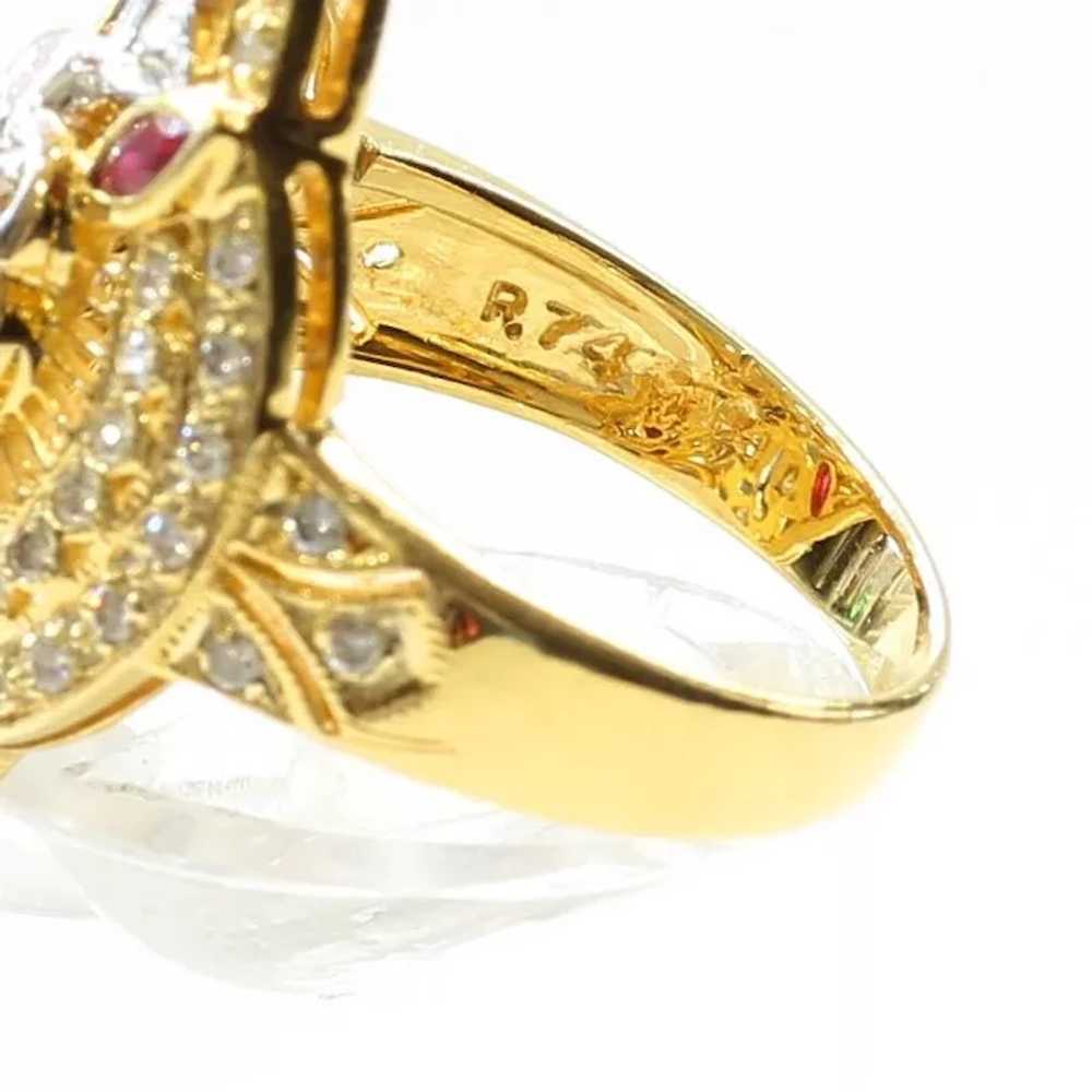Lady's Custom Vintage 18K Ruby & Diamond Ring - image 9