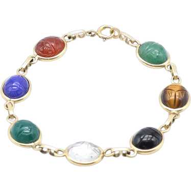 Lady's Vintage 14K Scarab Bracelet - image 1