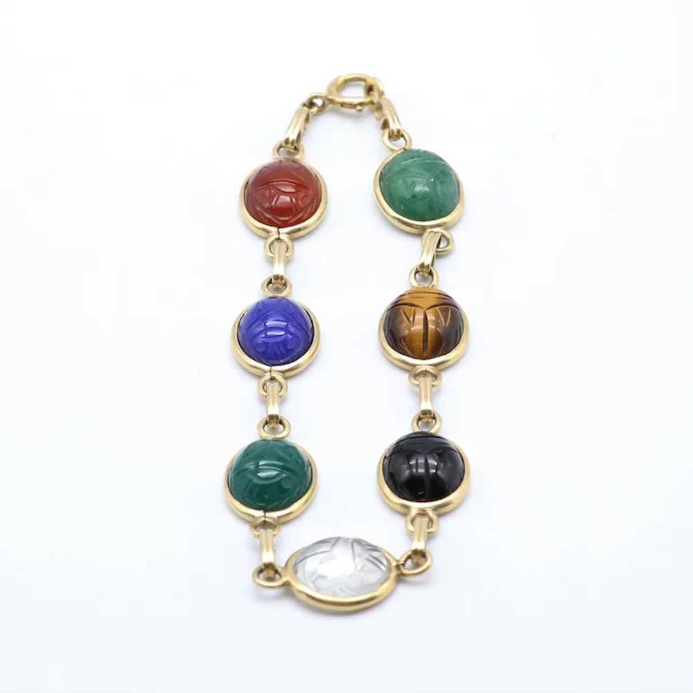 Lady's Vintage 14K Scarab Bracelet - image 2