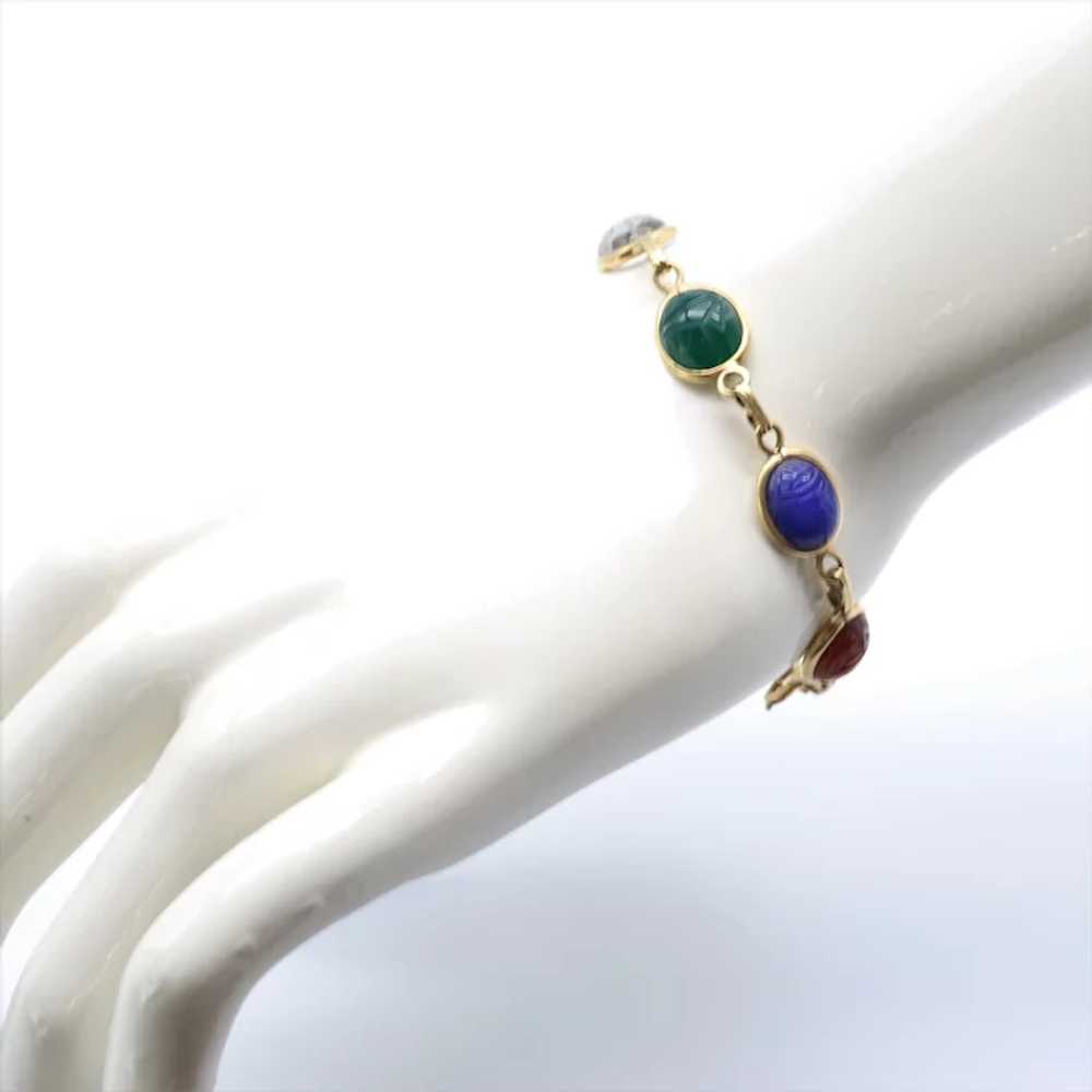 Lady's Vintage 14K Scarab Bracelet - image 3