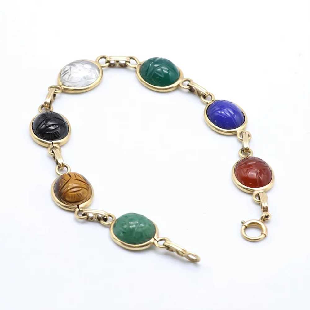 Lady's Vintage 14K Scarab Bracelet - image 4