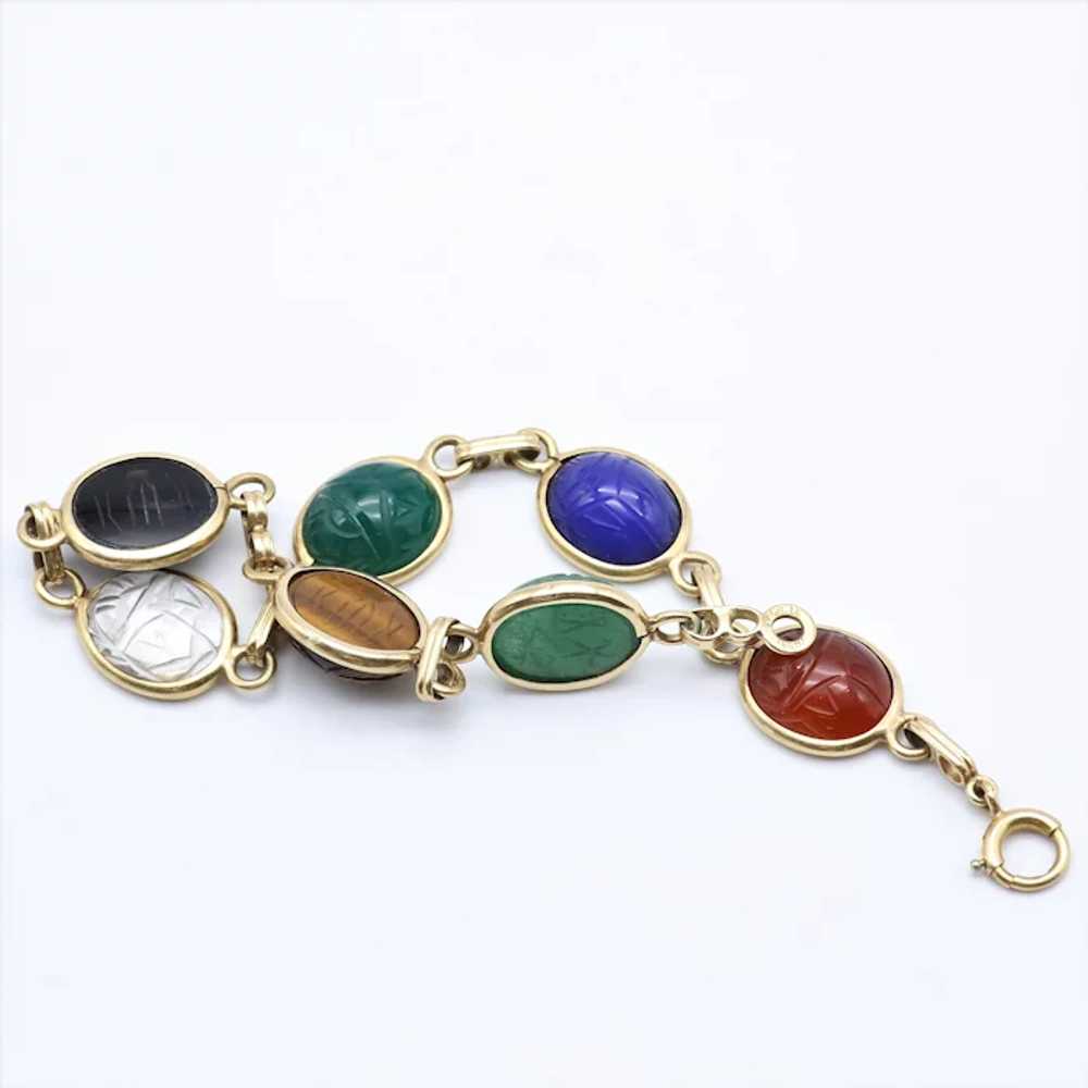 Lady's Vintage 14K Scarab Bracelet - image 5